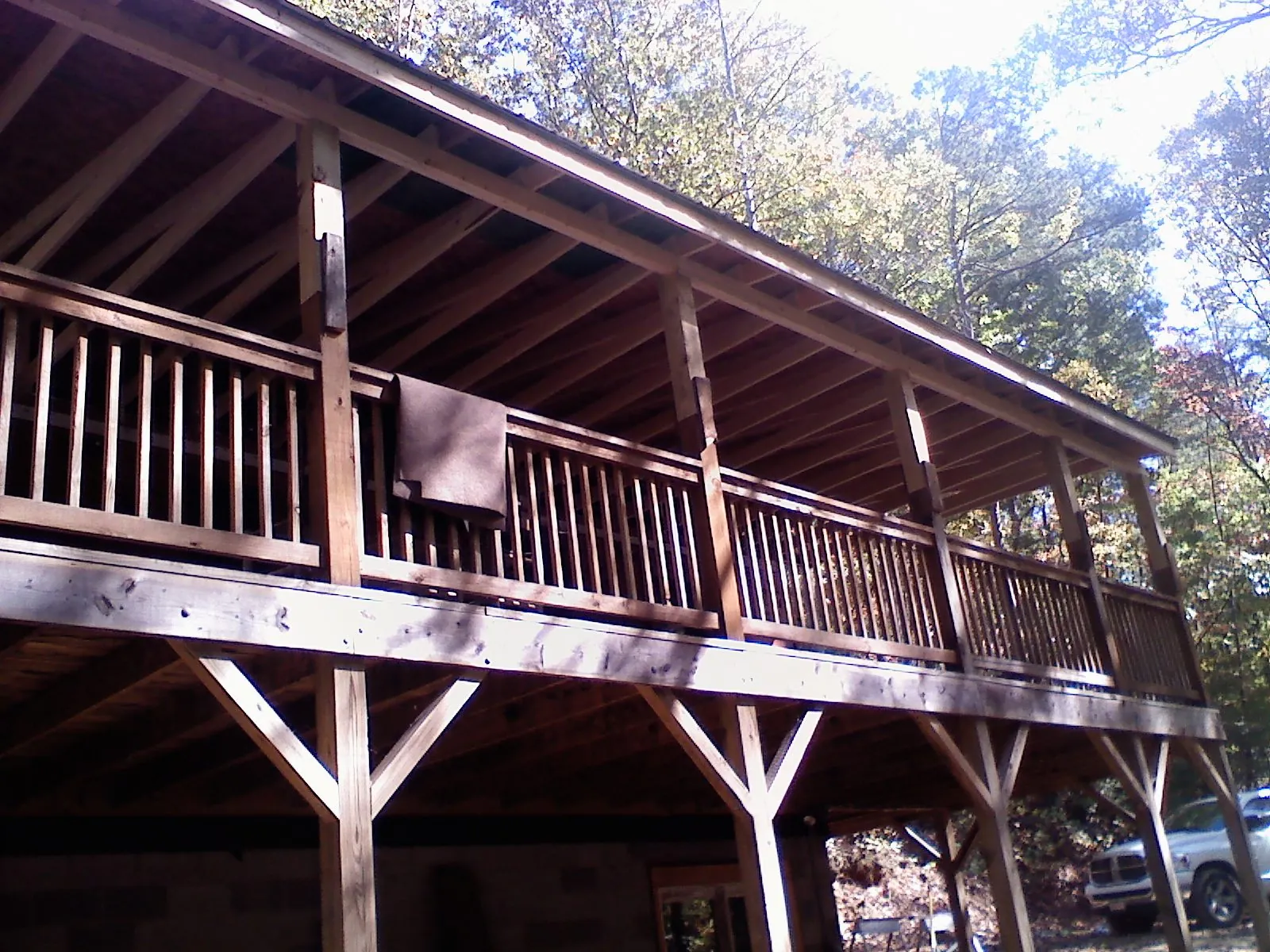 Timber framing under a new elevated porch and deck — Roof Leak Repair in Gerber by Roofing Brothers